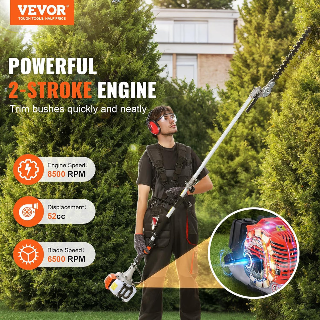 52cc Gas-Powered 6-in-1 Multi-Functional Trimmer