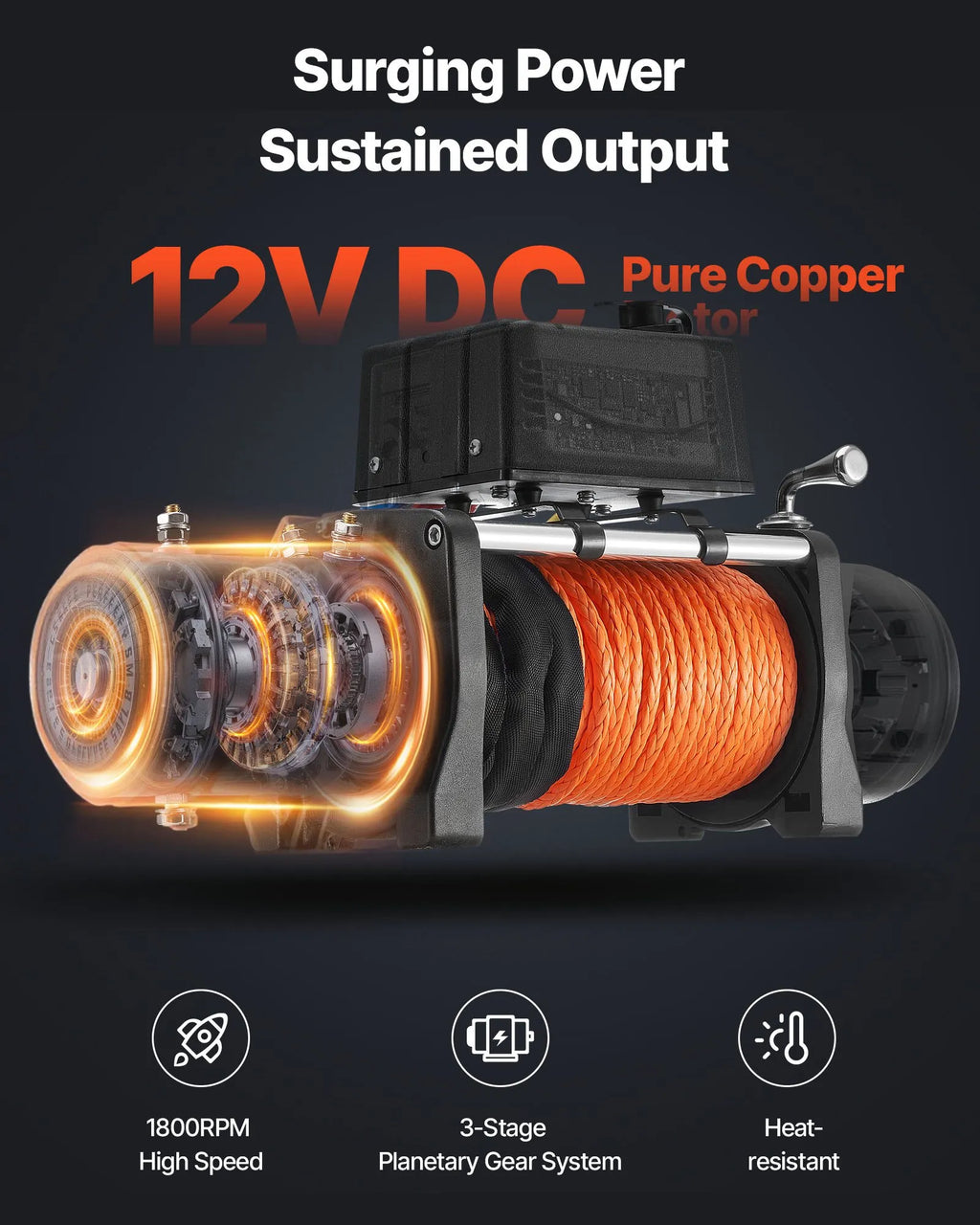 Electric Winch - 13500 lbs Load Capacity