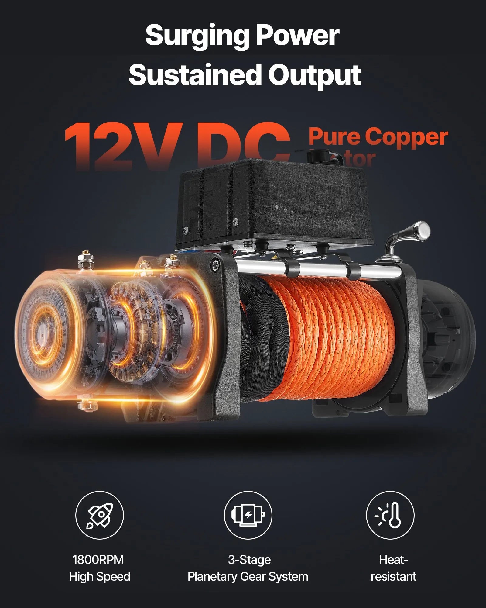 Electric Winch - 13500 lbs Load Capacity