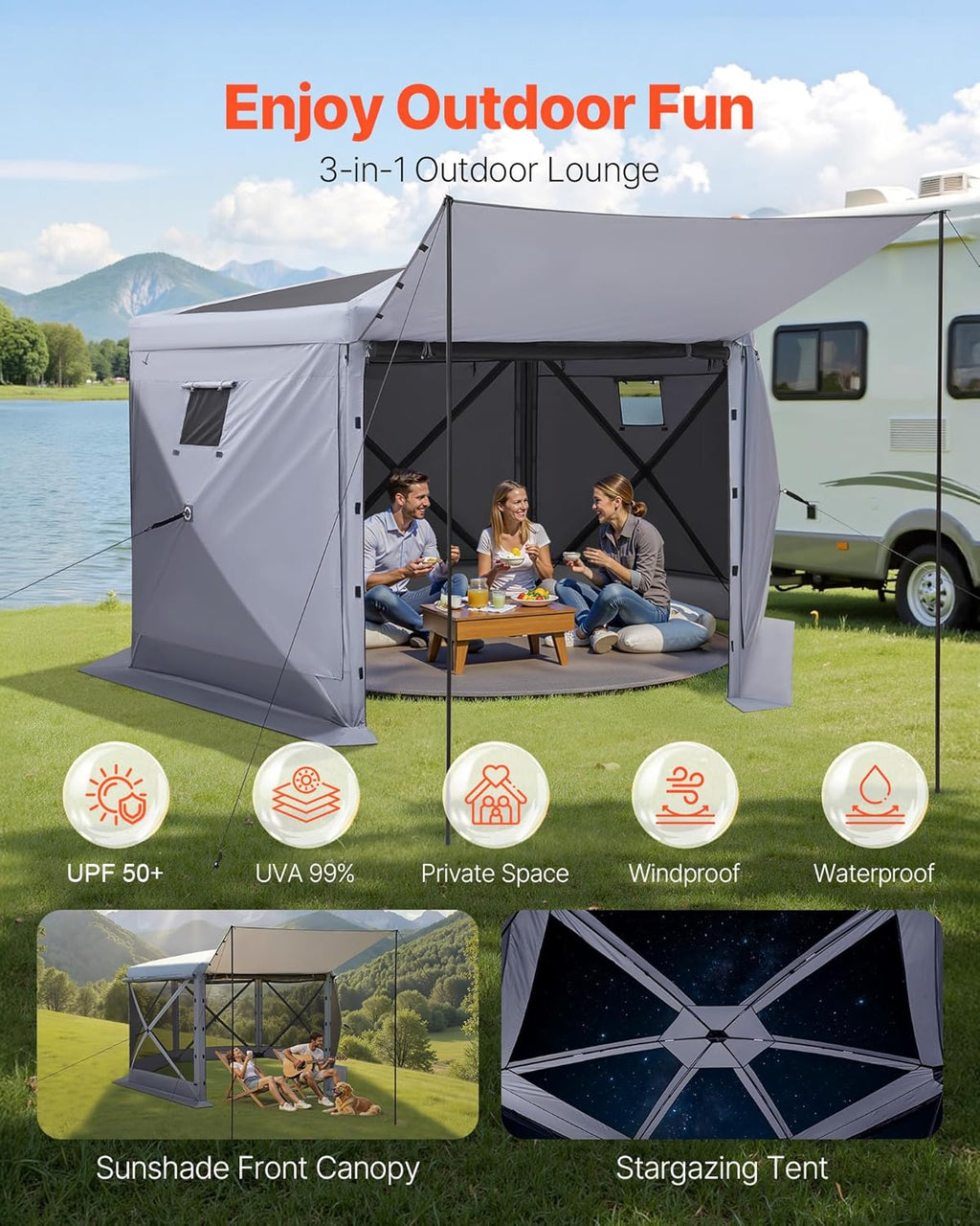 Pop up Gazebo Screen Tent 12 x 12 ft
