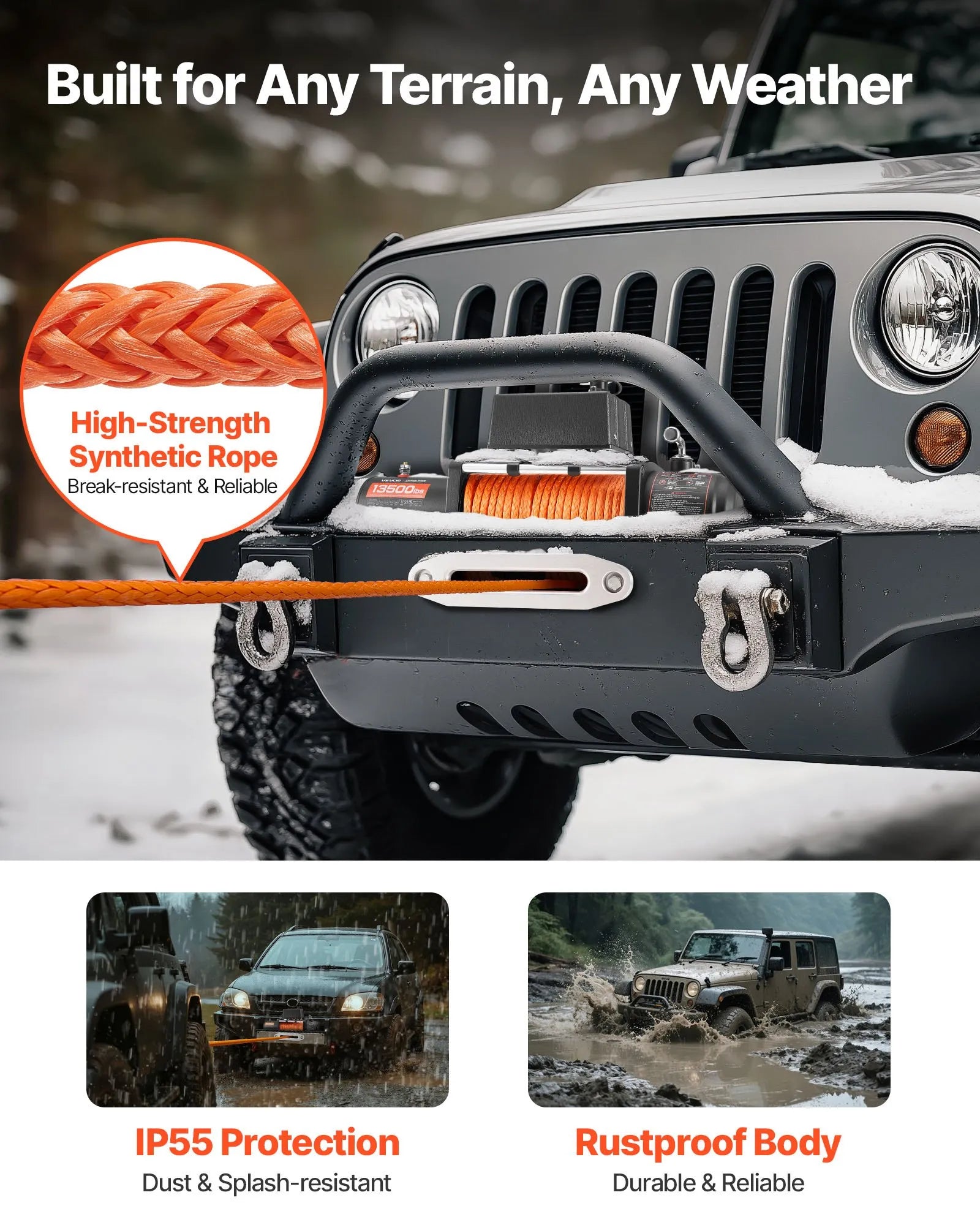 Electric Winch - 13500 lbs Load Capacity