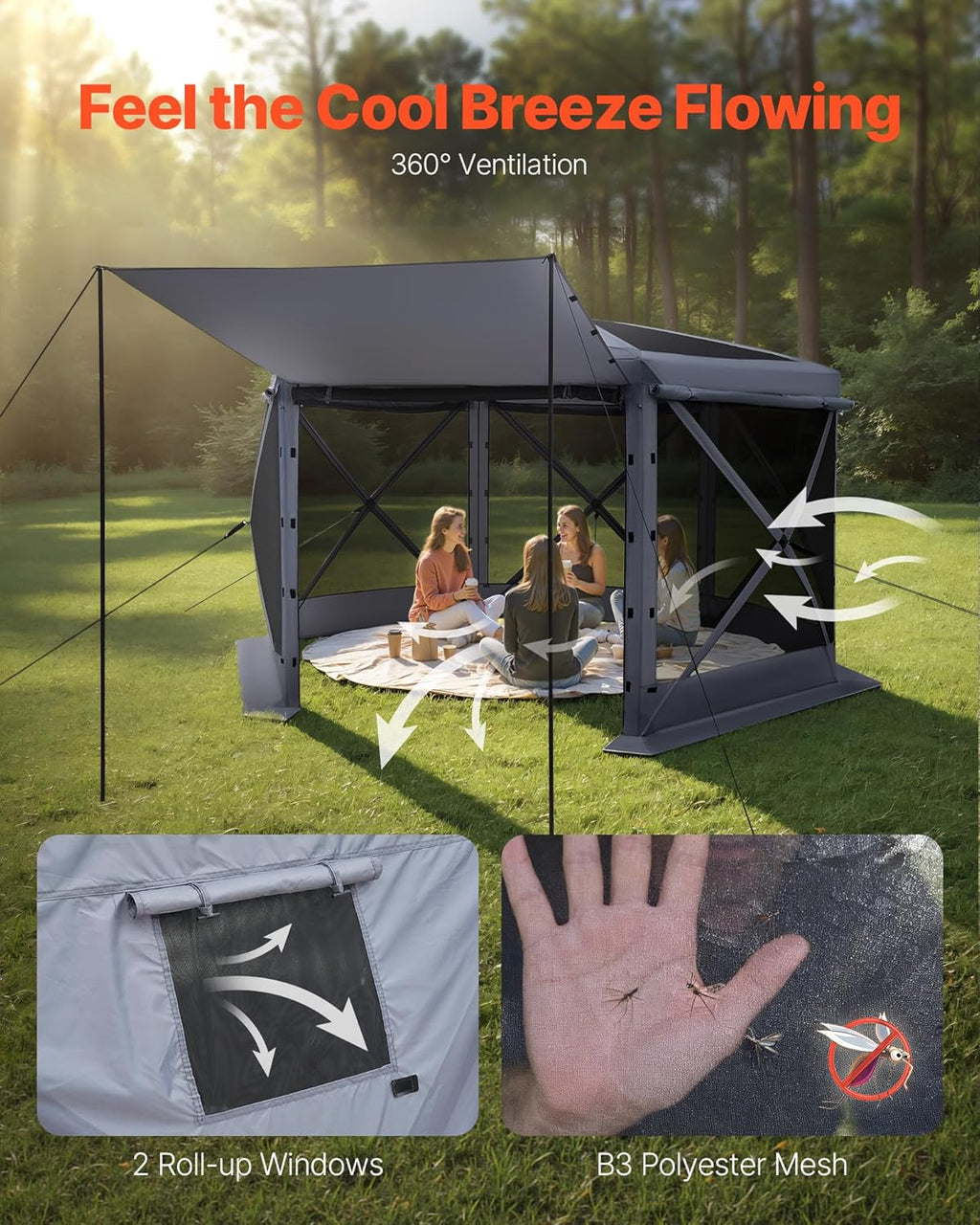 Pop up Gazebo Screen Tent 12 x 12 ft