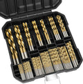 Titanium-Coated Drill Bit Set 99-piece HSS 135 degree split point 1.5 to 10mm