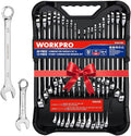 Combination Wrench Set 32-piece SAE and metric with standard and stubby wrenches and organizer tray